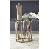 Coaster Furniture 708057 Round End Table Chocolate Chrome and Clear